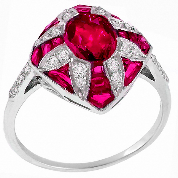 ruby diamond 18k white gold ring 1