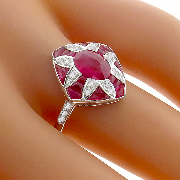 ruby diamond 18k white gold ring 1