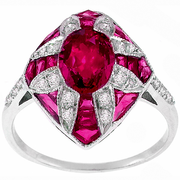 ruby diamond 18k white gold ring 1