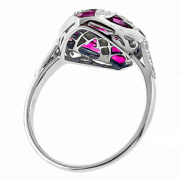 ruby diamond 18k white gold ring 1