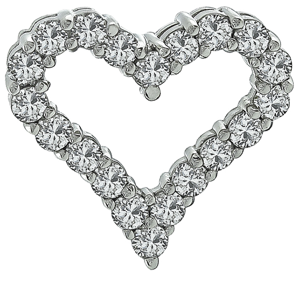 Estate 1.00ct Diamond Heart Pendant Photo 1