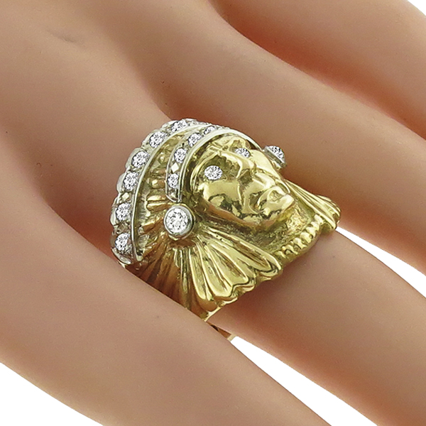 1.00ct Diamond Indian Head Ring 