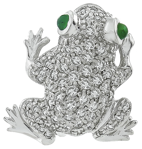 Estate 1.50ct Diamond Frog Pin Photo 1