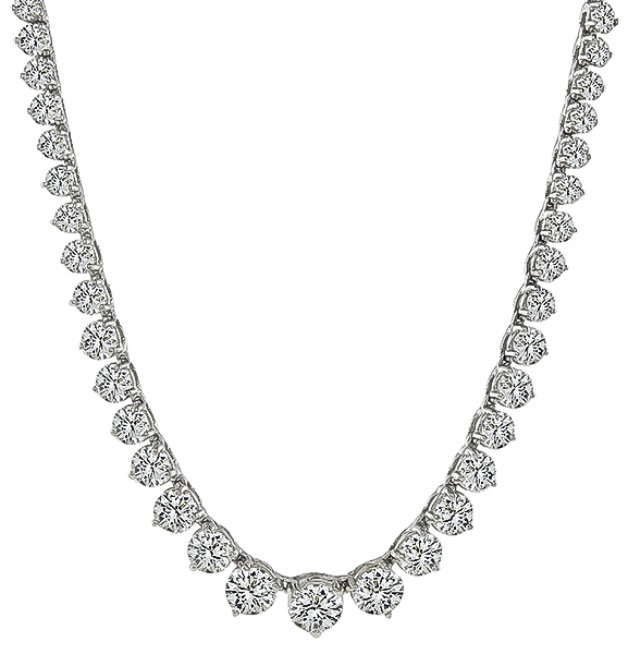 Estate 20.37ct Diamond Tennis Necklace Photo 1