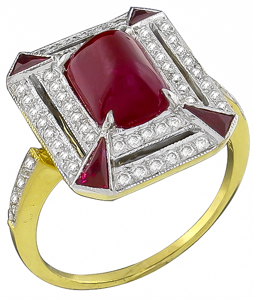 Estate 2.23ct Ruby 0.30ct Diamond Ring Photo 1