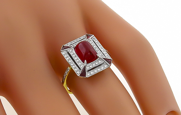 Estate 2.23ct Ruby 0.30ct Diamond Ring Photo 1