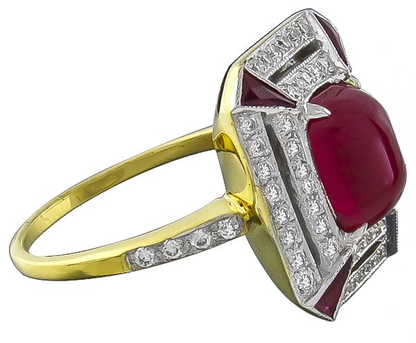 Estate 2.23ct Ruby 0.30ct Diamond Ring Photo 1