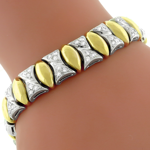 diamond 18k yellow and white gold bracelet 1