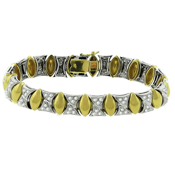 diamond 18k yellow and white gold bracelet 1