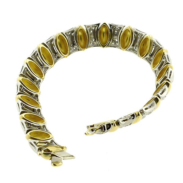 diamond 18k yellow and white gold bracelet 1