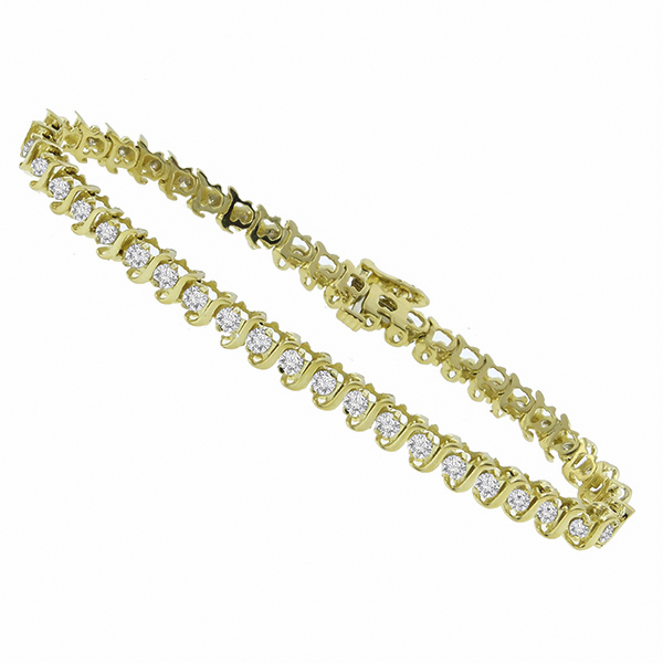 diamond 14k yellow gold tennis bracelet 1