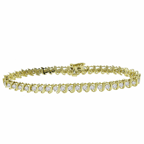 diamond 14k yellow gold tennis bracelet 1