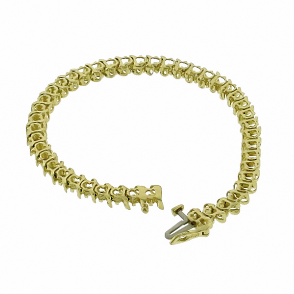 diamond 14k yellow gold tennis bracelet 1