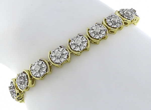 5.00ct diamond gold bracelet photo 1