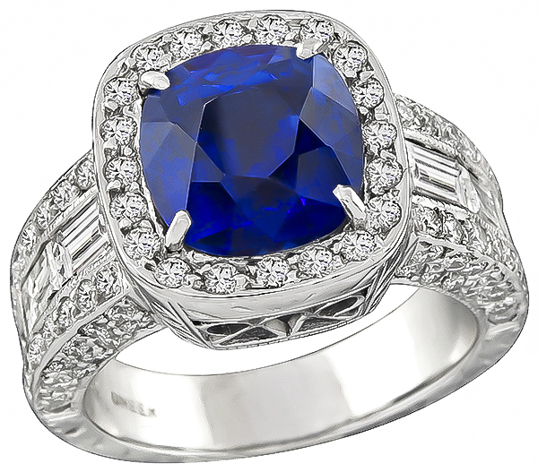 sapphire diamond 18k white  gold ring 1