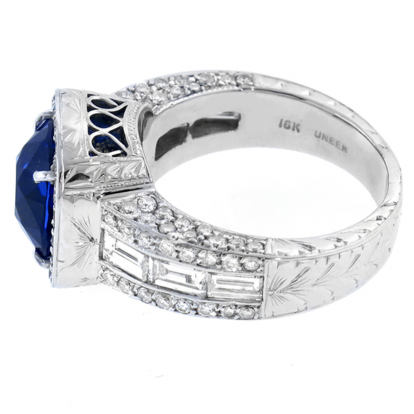 sapphire diamond 18k white  gold ring 1