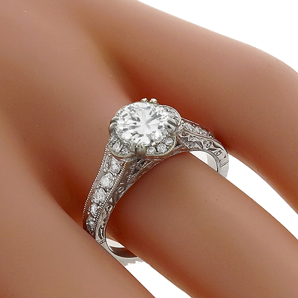 diamond 14k white gold engagement ring  1