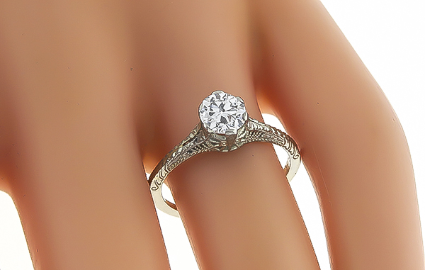 Estate GIA Certified 0.72ct Diamond Engagement Ring