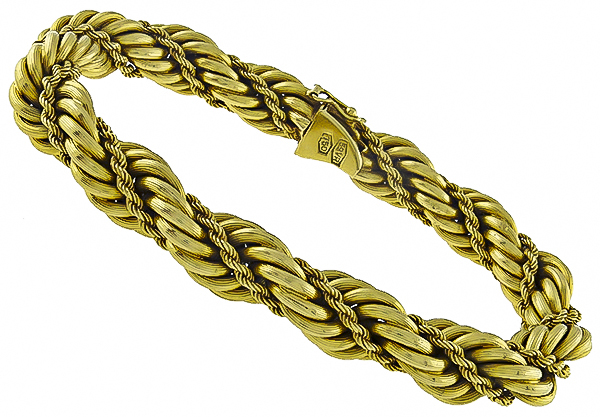 Estate Gold Braid Bracelet Photo 1