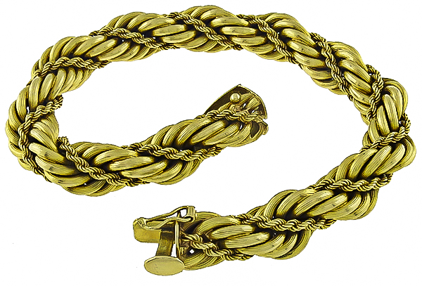 Estate Gold Braid Bracelet Photo 1