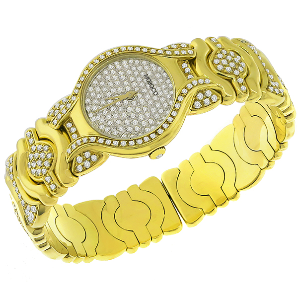 Moboco 4.35ct Diamond Gold Bangle Watch  