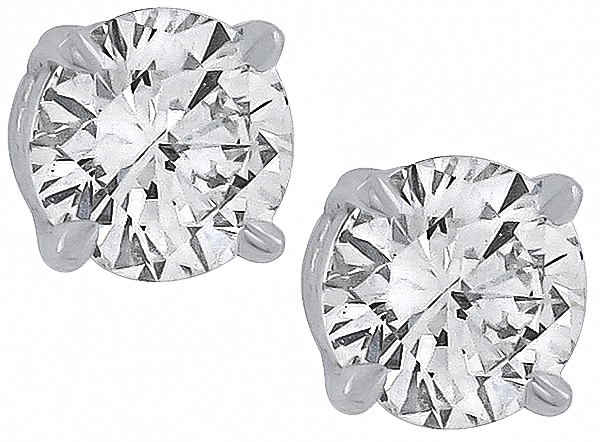 gia certified 1.12ct diamond stud earrings photo 1