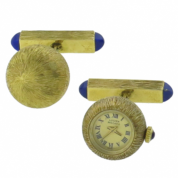 lucien piccard 14k yellow gold watch cufflinks 1