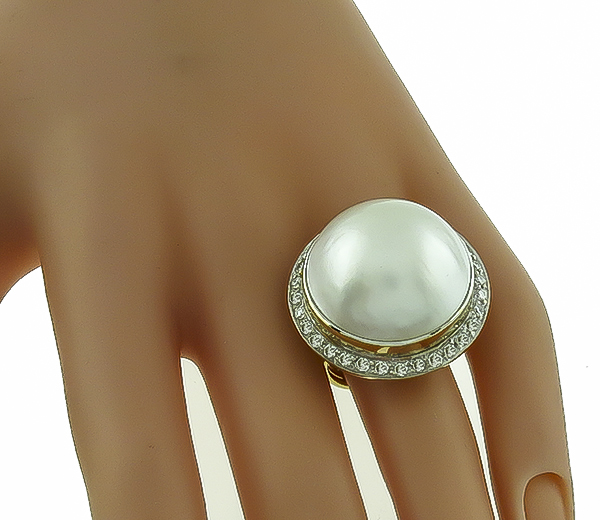 Mabe Pearl 1.25ct Diamond Ring 