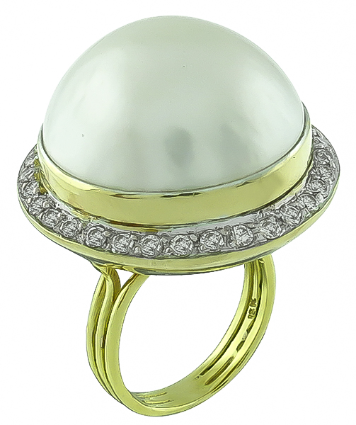 Mabe Pearl 1.25ct Diamond Ring 