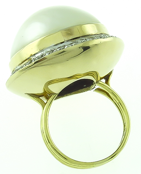 Mabe Pearl 1.25ct Diamond Ring 