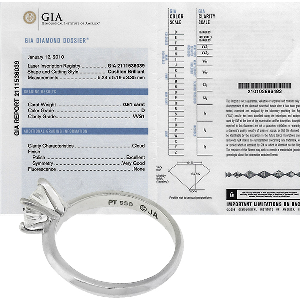 GIA 0.61ct Diamond Solitaire Engagement Ring