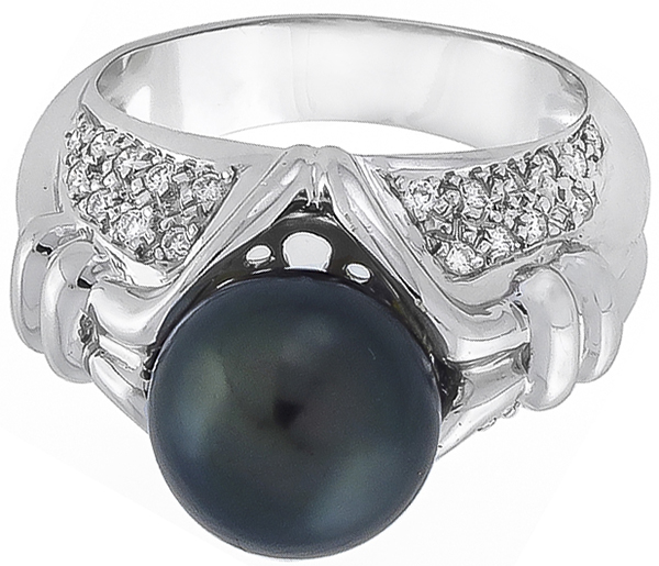 pearl 0.80ct diamond ring photo 1