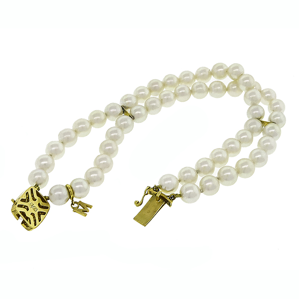 Mikimoto Pearl Gold Clasp Bracelet