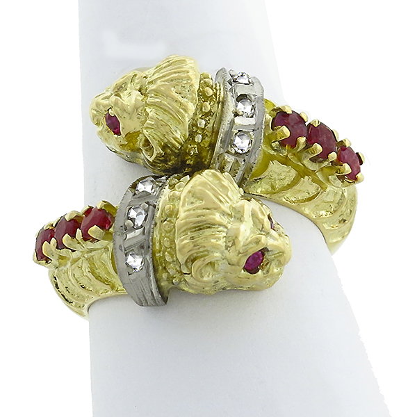  ruby diamond  14k yellow gold ring 1