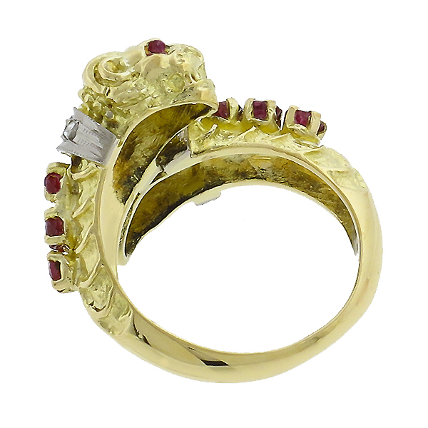  ruby diamond  14k yellow gold ring 1