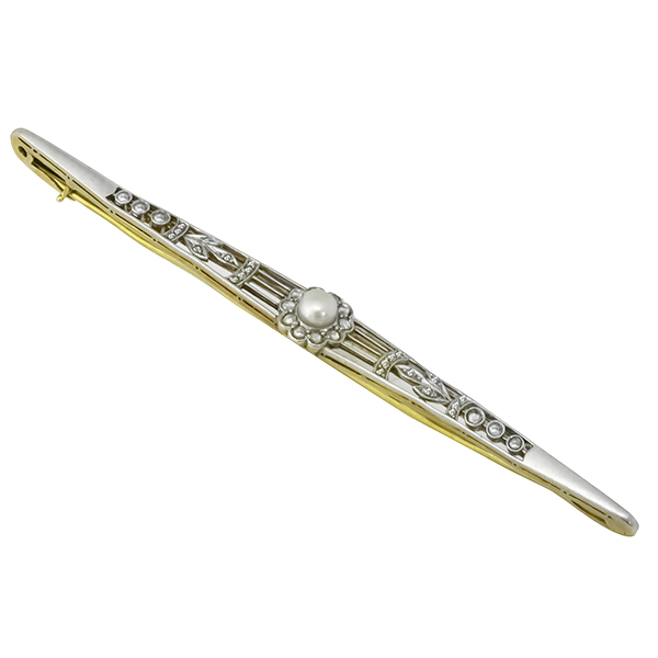 18k yellow gold platinum pin 1