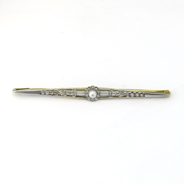 18k yellow gold platinum pin 1