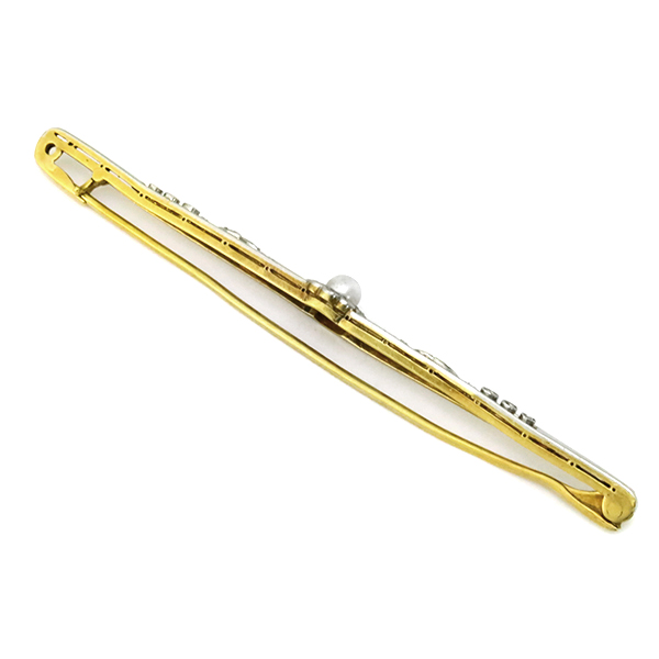 18k yellow gold platinum pin 1