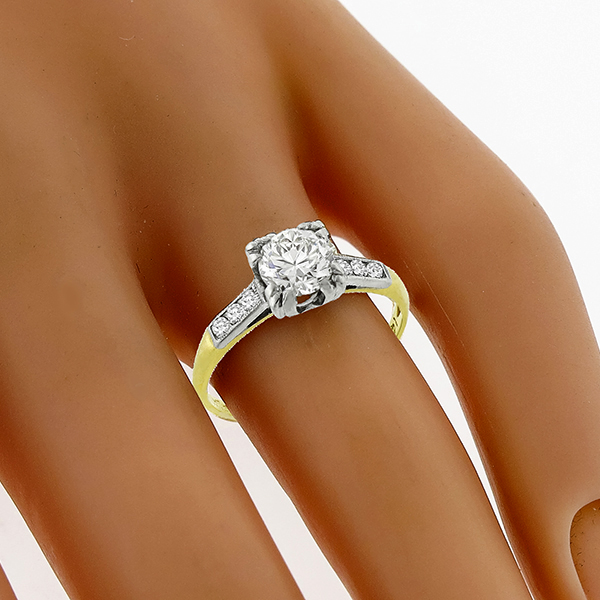 Victorian 0.75ct Diamond Gold Engagement Ring