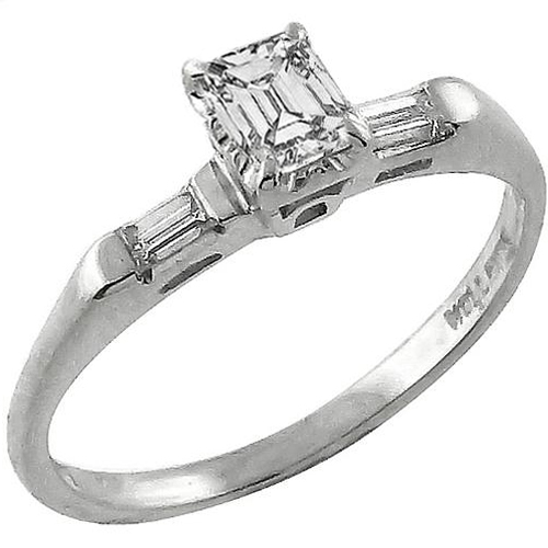  14k white gold diamond engagement ring and wedding band set 1