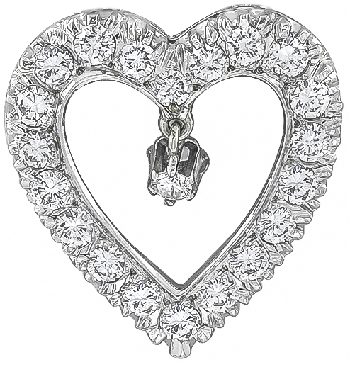 1.90ct diamond heart pin / pendant photo 1