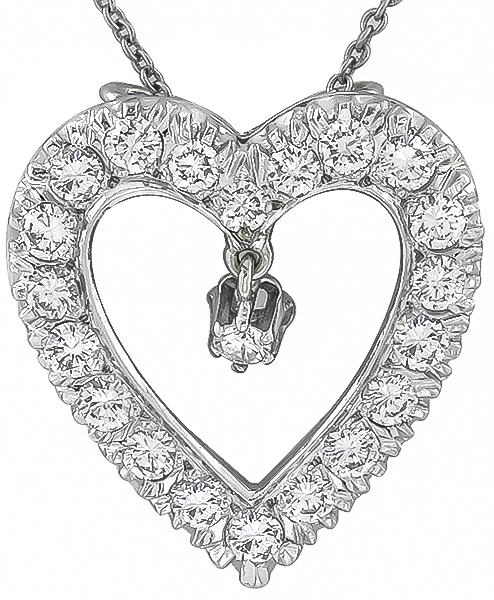 1.90ct diamond heart pin / pendant photo 1