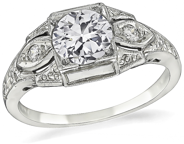 0.64ct diamond art deco engagement ring 1