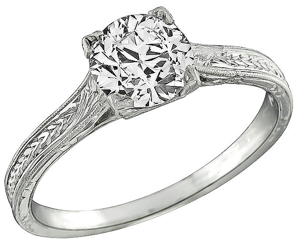 Vintage GIA Certified 0.76ct Diamond Engagement Ring Photo 1