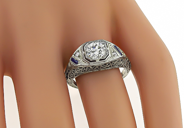 Vintage GIA Certified 0.78ct Diamond Engagement Ring