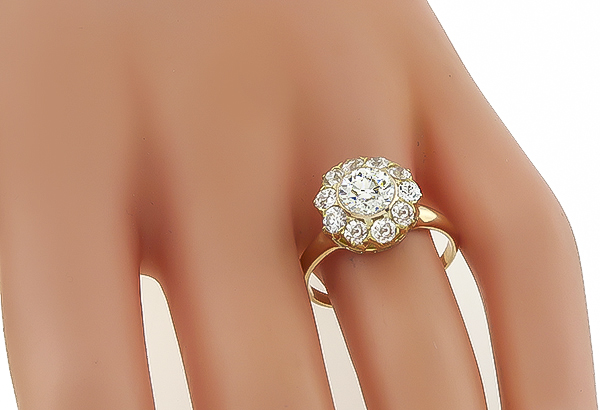 Vintage GIA Certified 1.23ct Diamond Engagement Ring