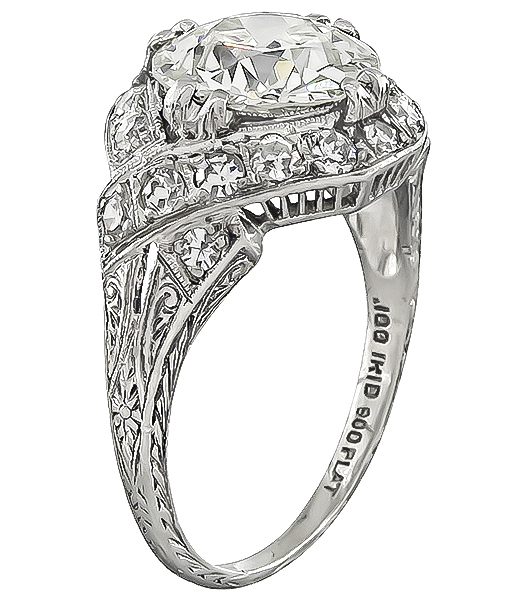 Vintage GIA Certified 2.34ct Diamond Engagement Ring