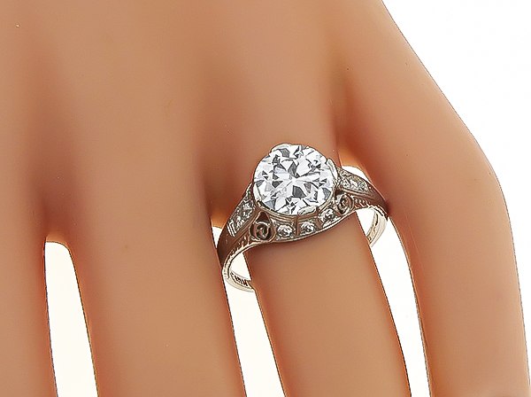 Vintage GIA Certified 2.53ct Diamond Engagement Ring