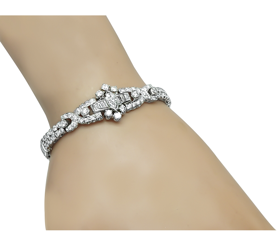 Vintage 4.00ct Diamond Platinum Bracelet