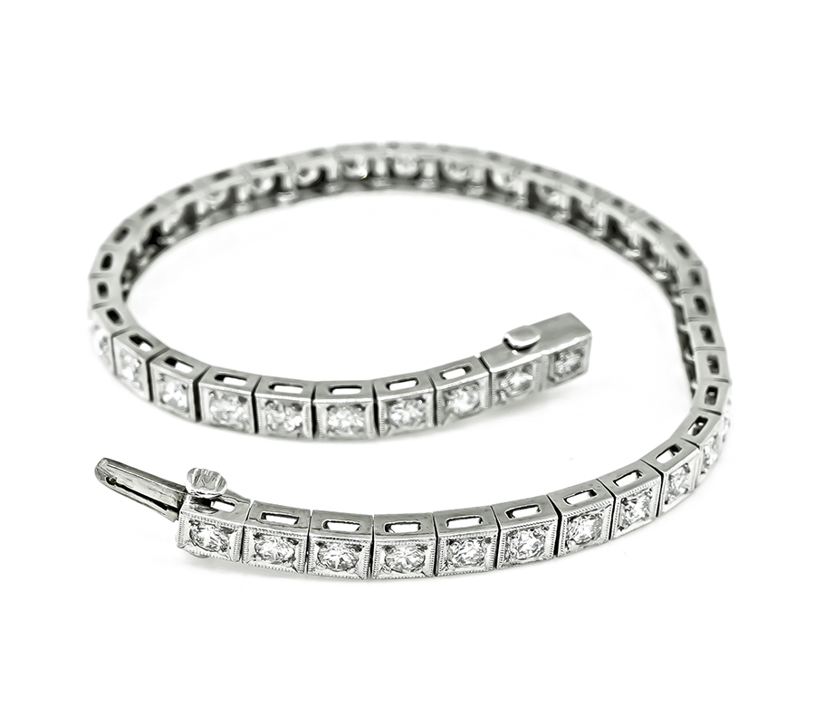 Art Deco 4.20ct Diamond Line Bracelet